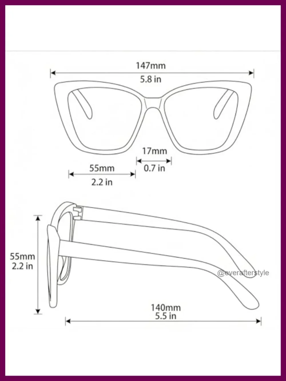 Vintage Cat Eye Sunglasses Women Oversized Square UV400 2-Pack Shades